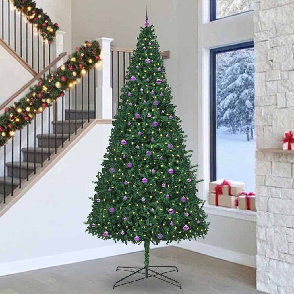 Christmas Tree with Decorative String Lights Green 400 cm PVC